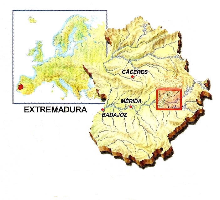 mapa extremadura and zona centro